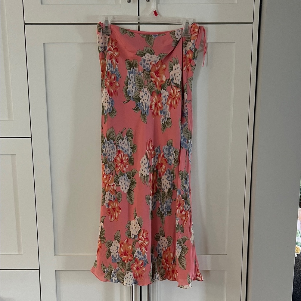 Jones New York Pink Floral Midi Skirt